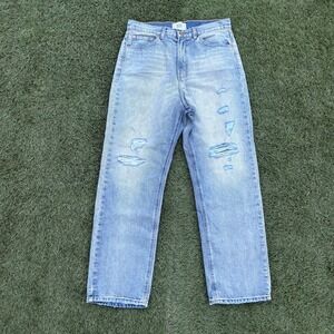 BDG Urban Outfitters Size 32x29 Wide Leg Baggy Distressed Light Wash Jeans